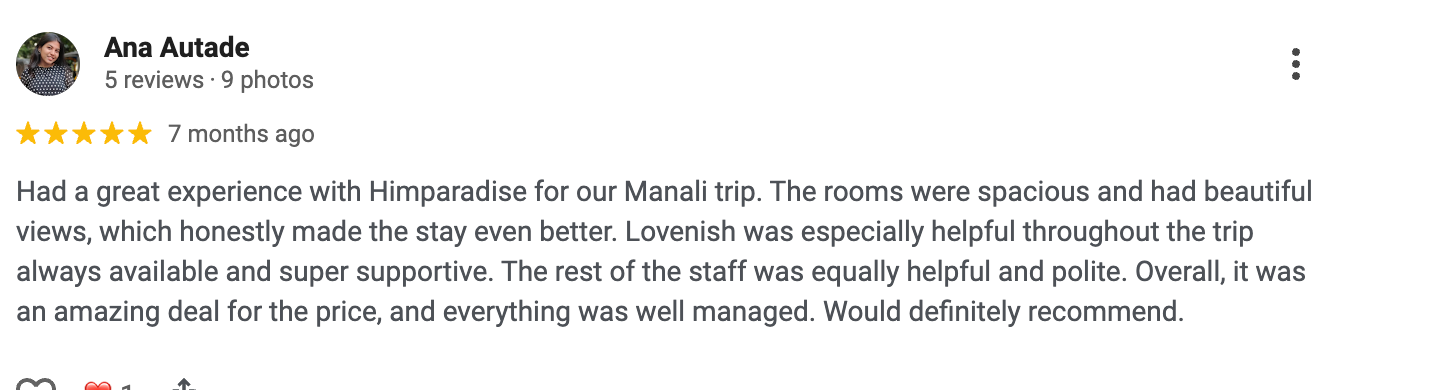 5 Star Google Review